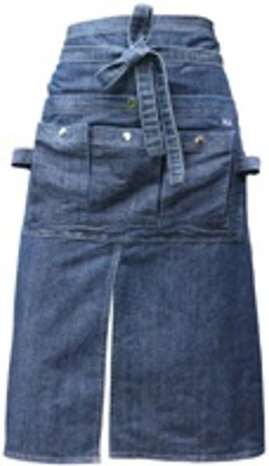 Hovedbilde Hageforkle, denim med splitt