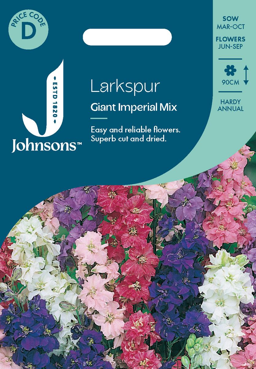 Hyasintridderspore 'Giant Imperial Mixed' - Consolida ajacis