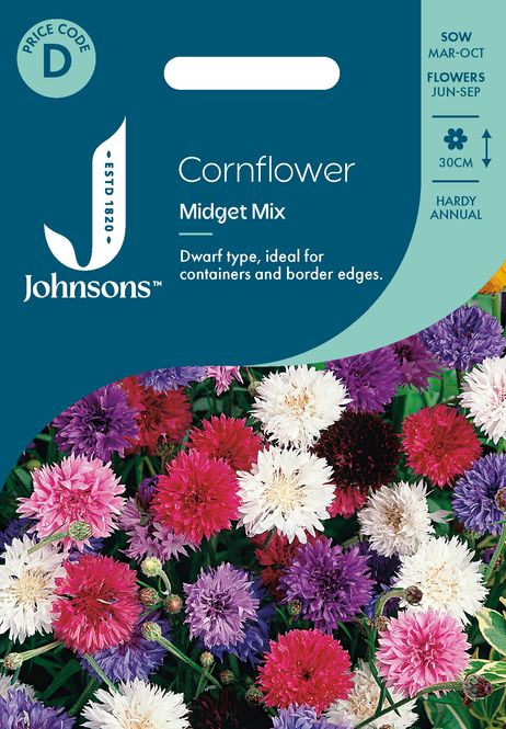 Hovedbilde Kornblomst 'Midget Mixed' - Centaurea cyanus