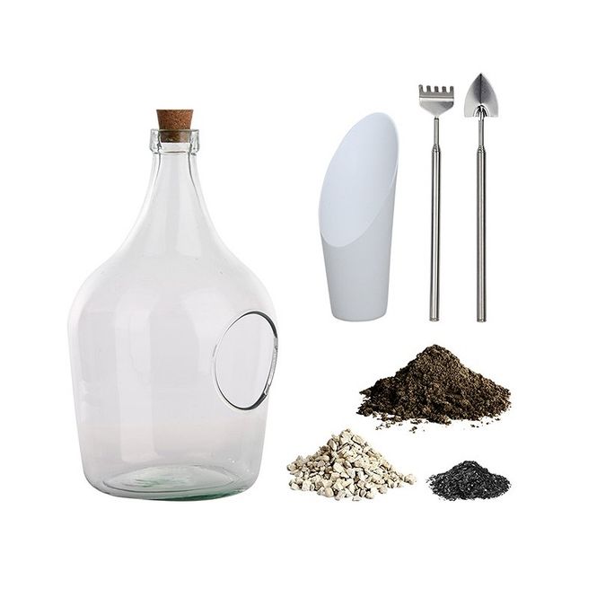 Hovedbilde Terrarium åpen, flaske 3 L, komplett gavesett